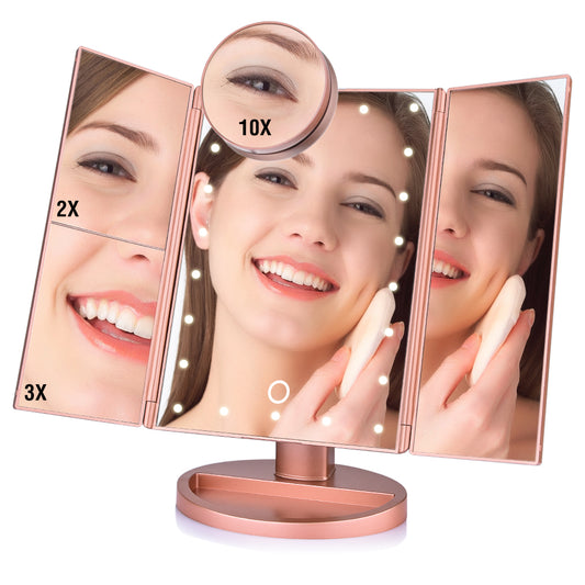 LED Magnifying Lighted Cosmetic Makeup Mirror Tabletop